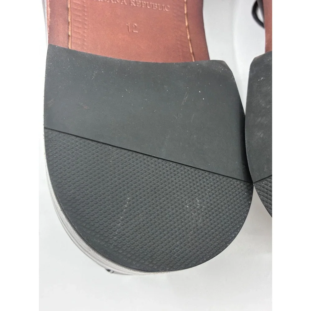 Banana Republic Mens Italian Leather Ortholite Derby Shoes Dark Brown 12M Preppy